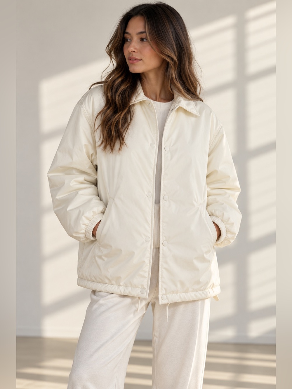 NEW Aritzia Tna Women’s Coaches Jacket Limited Edition Matte Pearl Oversized XXS